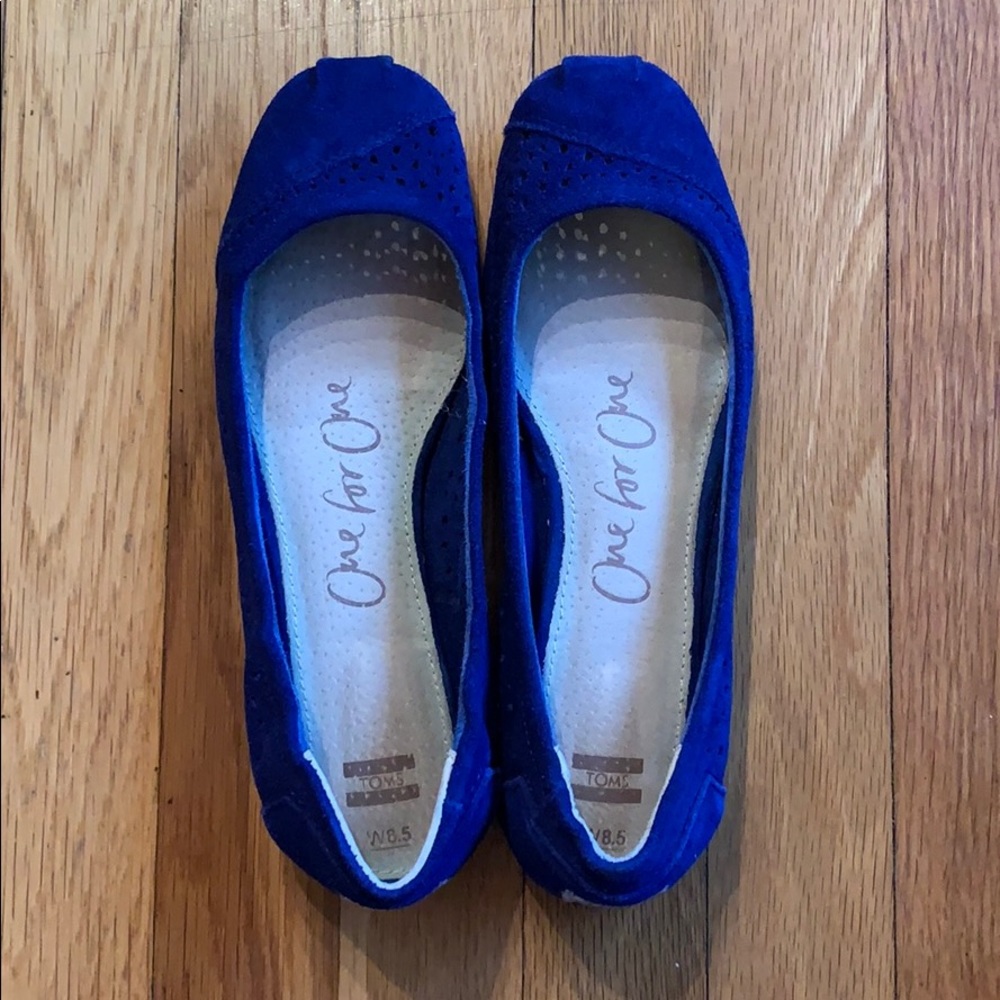 Toms Blue Suede Ballet Flats